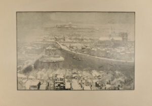 Paris sous la neige, vu du haut de Saint-Gervais