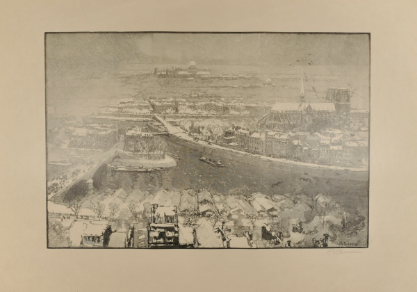 Paris sous la neige, vu du haut de Saint-Gervais