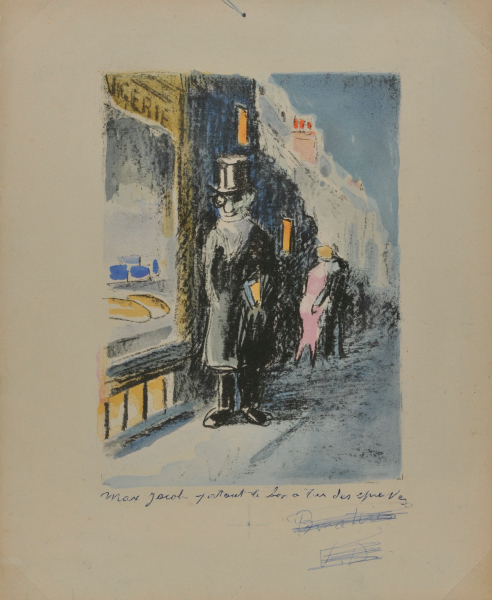 MAX JACOB PORTANT LE BON À TIRER DE SES ÉPREUVES