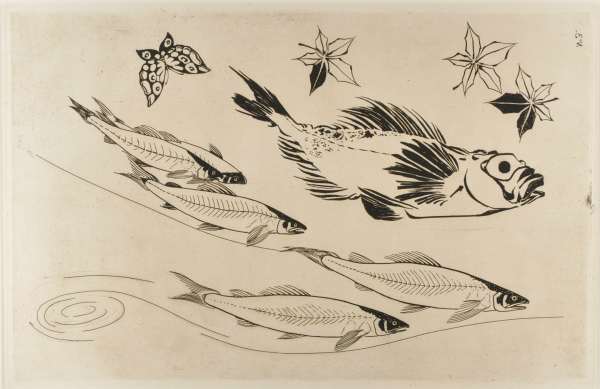 DESIGN FOR THE ROUSSEAU CHINA DINNER SERVICE, PLATE #3 (FISH)
