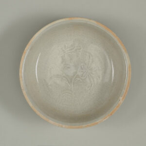 Dish with Applied Floral Design and Unglazed Rim