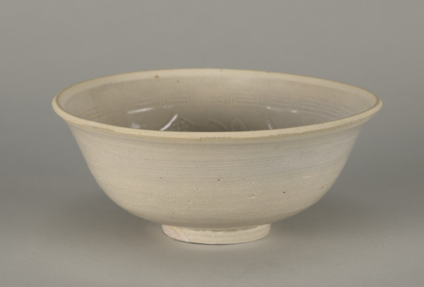Bowl with Stamped Flower and Slip-Trailed Characters - Image 2