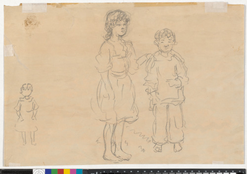 Figures on Rocks (recto); Study of Three Figures (verso) - Image 9