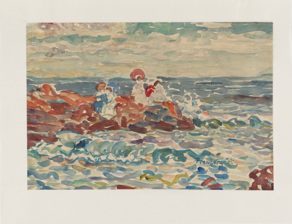 Figures on Rocks (recto); Study of Three Figures (verso) - Image 10