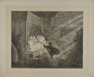 “Reclining upon a bed was a princess of radiant beauty” from Sleeping Beauty