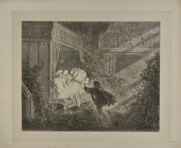 “Reclining upon a bed was a princess of radiant beauty” from Sleeping Beauty