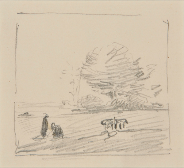 Peasants and Cows in a Field