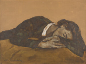 Traute asleep on the sofa