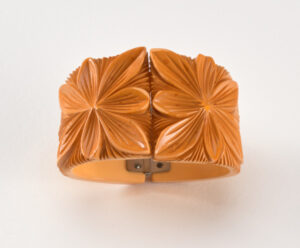 “Orange Carved Orchid” Bracelet