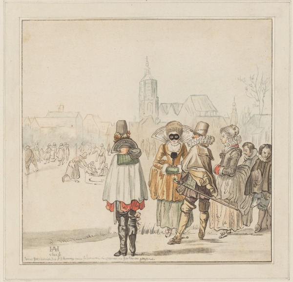 Figures Waiting to Ice Skate