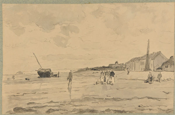 STUDY FOR "FISH AUCTION AT THE BEACH OF VILLERVILLE"
