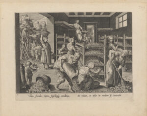 The Gathering of Mulberry Leaves and the Feeding of the Silkworms