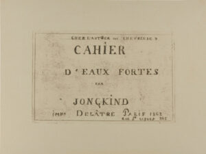 Cover from the series “Cahier de six eaux-fortes, vues de Hollande”