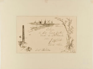 Title plate from the series “Cahier de six eaux-fortes, vues de Hollande”