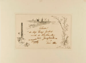 Title plate from the series “Cahier de six eaux-fortes, vues de Hollande”