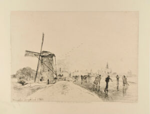 Vue de la ville de Maaslins (Hollande)