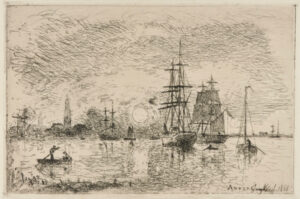 Soleil couchant, port d’Anvers