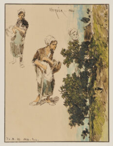 Study for “The Washerwoman” and Landscape Sketch