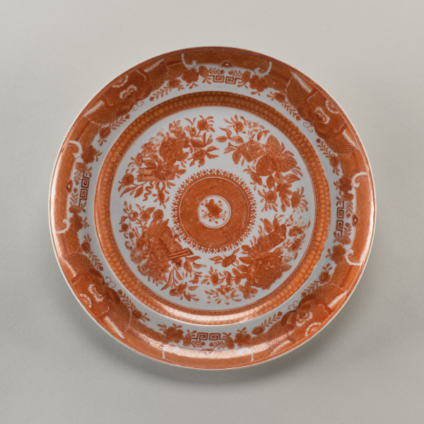 Plate Decorated with Orange Fitzhugh Pattern