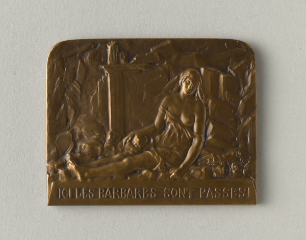 "HERE THE BARBARIANS HAVE PASSED" PLAQUETTE