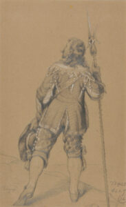 Soldier in 17th Century Costume, as Seen from the Back