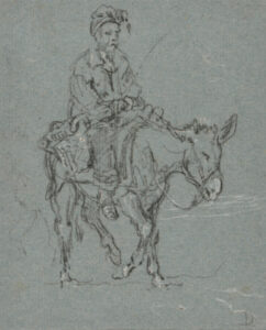 Man Riding a Donkey