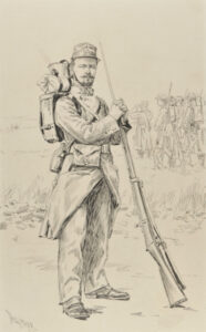 Portrait of a Standing Soldier with Rifle