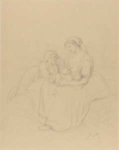 Woman Breast Feeding Her Child, Accompanied by Another Woman