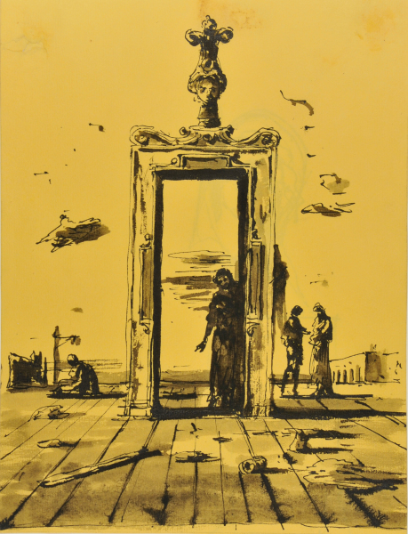 Sketch for a Stage Design (recto); Head (verso) - Image 3