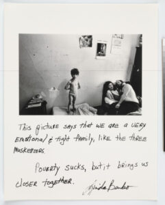 This picture says that we are a very emotional & tight family, like the three Musketeers