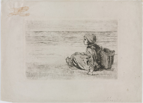 Girl with Basket Seated on the Shore