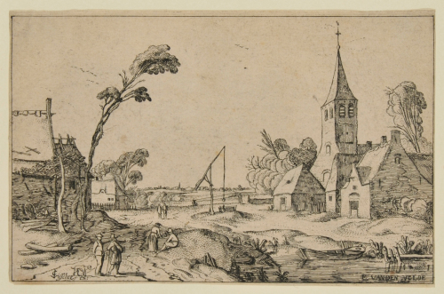 View of a Village with a Church - Image 3