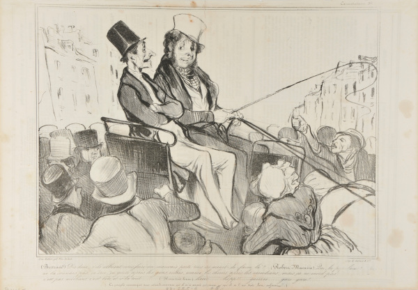 Bertrand, Dis Donc, S’ils Allaient Nous Faire(Bertrand) Dis donc, s’ils allaient nous faire un mauvais parti tous ces meurt-de-faim là ?… (Robert Macaire) Qui, la populace ?… tu ne la connais pas, ça crie, ça geule après les gens riches, comme les chiens après les mendians, mais ça ne mord pas……….. c’est pas méchant c’est bête et v’la tout…… (Il crie très haut) héééé…..hopp !!….. garrrre…gare-gare !…… (Le peuple remarque avec attendrissement qu’il n’a écrasé personne et qu’il a l’air très bon enfant). - Image 4