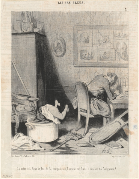 La mère est dans le feu de la composition, l’enfant est dans l’eau de la baignoire! - Image 2