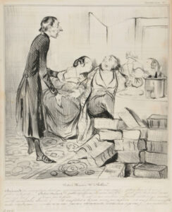 Robert Macaire Md. de Bibles. (Bertrand). Les souscripteurs disent que nous sommes des farceurs, que nous nous f…..fichons deux et ils nous f…… fichent à la porte…… (Robert Macaire). De quelles expressions vous servez vous drôle !… parlez plus décemment devant moi ou je vous f…fi….flanque par la fenêtre……..Ce sont vos airs mondains, vos paroles mondaines qui scandalisent les souscripteurs, retournez y….. s’ils vous fichent à la porte, rentrez par la fenêtre.. s’ils vous fichent un soufflet, tendez l’autre joue…… mais ne revenez pas sans abonnements, malheureux ou je vous f…. ma malédiction !