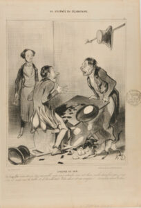 5 Heures du Soir. Mr. Coquelet vous êtes un être insociable: vous vous entendez avec votre chien; voila deux fois que j’en ai 149, il saute sur la table et il brouille tout. Votre chien est un compère!…
