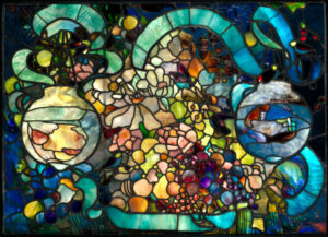 “Flower, Fish and Fruit” Window Panel