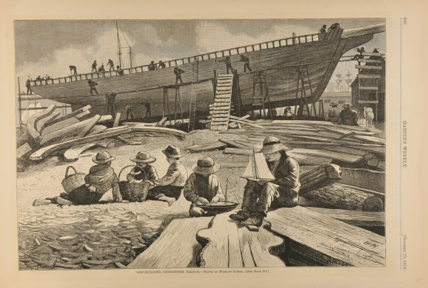 Ship-Building, Gloucester Harbor - Image 2