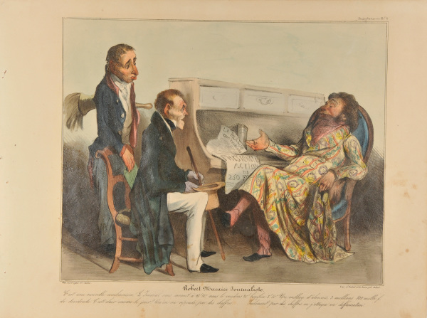 ROBERT MACAIRE, JOURNALIST. - IT'S A NEW ARRANGEMENT! THE NEWSPAPER COSTS US 23 FR 50 CTS, WE'LL SELL IT FOR 20 FR, A PROFIT OF 3FR 50 CTS. A MILLION SUBSCRIBERS, A DIVIDEND OF 3 MILLION 500 THOUSAND FR. IT'S AS CLEAR AS THE DAY. LET THEM SAY WHAT THEY LIKE ABOUT THE FIGURES... BUT ONLY IN FIGURES OR I'LL SUE FOR LIBEL.