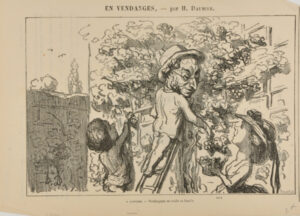 À Asnières. – Vendangeant sa treille en famille.