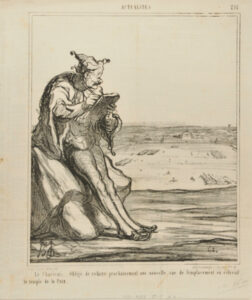 Le Charivari. Obligé de refaire prochainement une nouvelle vue de l’emplacement où s’élevait le temple de la Paix.