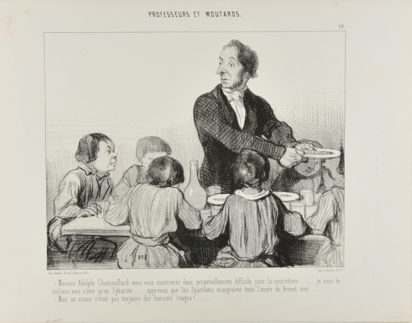 Monsieu Adophe Chamouillard vous vous montrerez donc perpétuellement difficile pour la nourriture…. je vous le déclare, vous n’êtes qu’un Sybarite…. apprenez que les Spartiates mangeaient toute l’année du brouet noir… – Mais au moins c’était pas toujours des haricots rouges!… - Image 4