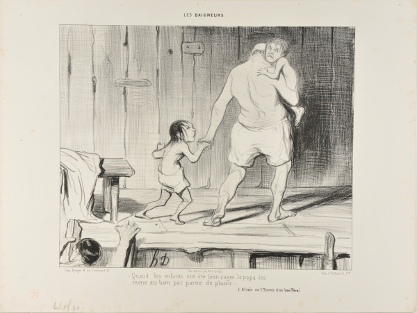 IF THE CHILDREN HAVE BEEN REALLY GOOD, PAPA TAKES THEM ALONG TO PLAY IN THE PUBLIC BATHHOUSE. (ALEXIS OR THE ERROR OF A GOOD FATHER)