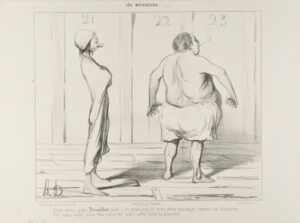 Dites donc, Papa Drouillet, avec c’te envergure là, vous devez pas nager comme un Dauphin. – Oui mais vous, vous êtes joliment taillé pour faire la planche.