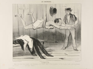 La Leçon à Sec. Après trois mois de cet exercice non interrompu, on se trouve réduit à l’état de poisson, et l’être le plus timide, peut se présenter sans crainte……… aux bains Chinois!…