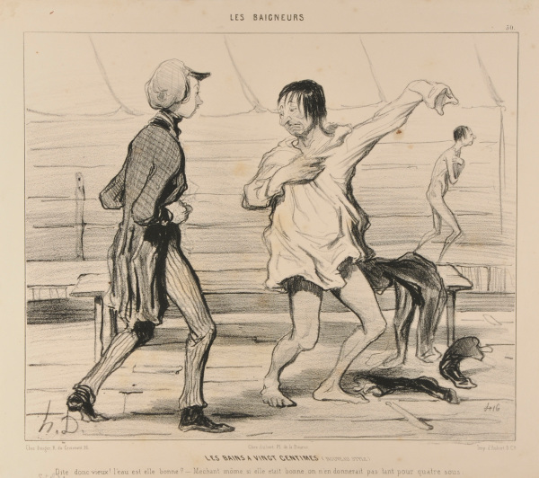 Les Bains a Vingt Centimes, Nouveau Style. Dites donc vieux! l’eau est-elle bonne? Méchant môme, si elle était bonne, on n’en donnerait pas tant pour quatre sous. - Image 4