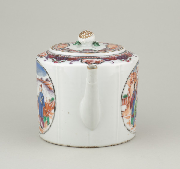 Teapot Decorated with Medallions of Chinese Figures - Image 4