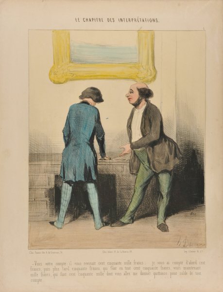 Voici votre compte: il vous revenait cent cinquante mille francs; je vous ai compté d’abord cent francs, puis plus tard cinquante francs, qui font en tout cent cinquante francs, voici maintenant mille francs, qui font cent cinquante mille dont vous allez me donner quittance pour solde de tout compte. - Image 4