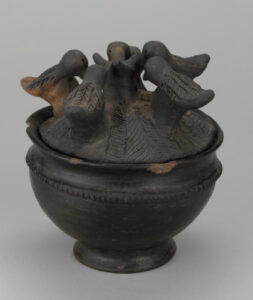 Lidded Vessel with Birds