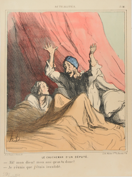 Le Cauchemar d’un Député. – Ah! mon dieu! mon ami qu’as tu donc? – Je rêvais que j’étais invalidé. - Image 3
